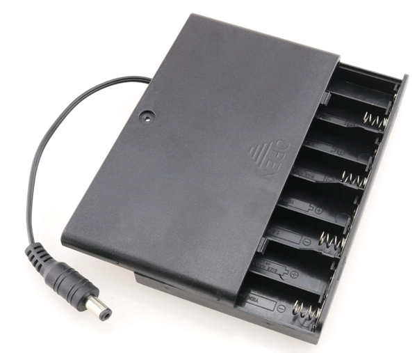 8AA Battery Holder 8X 1.5V AA with ON/Off Switch and 2.1x5.5mm DC